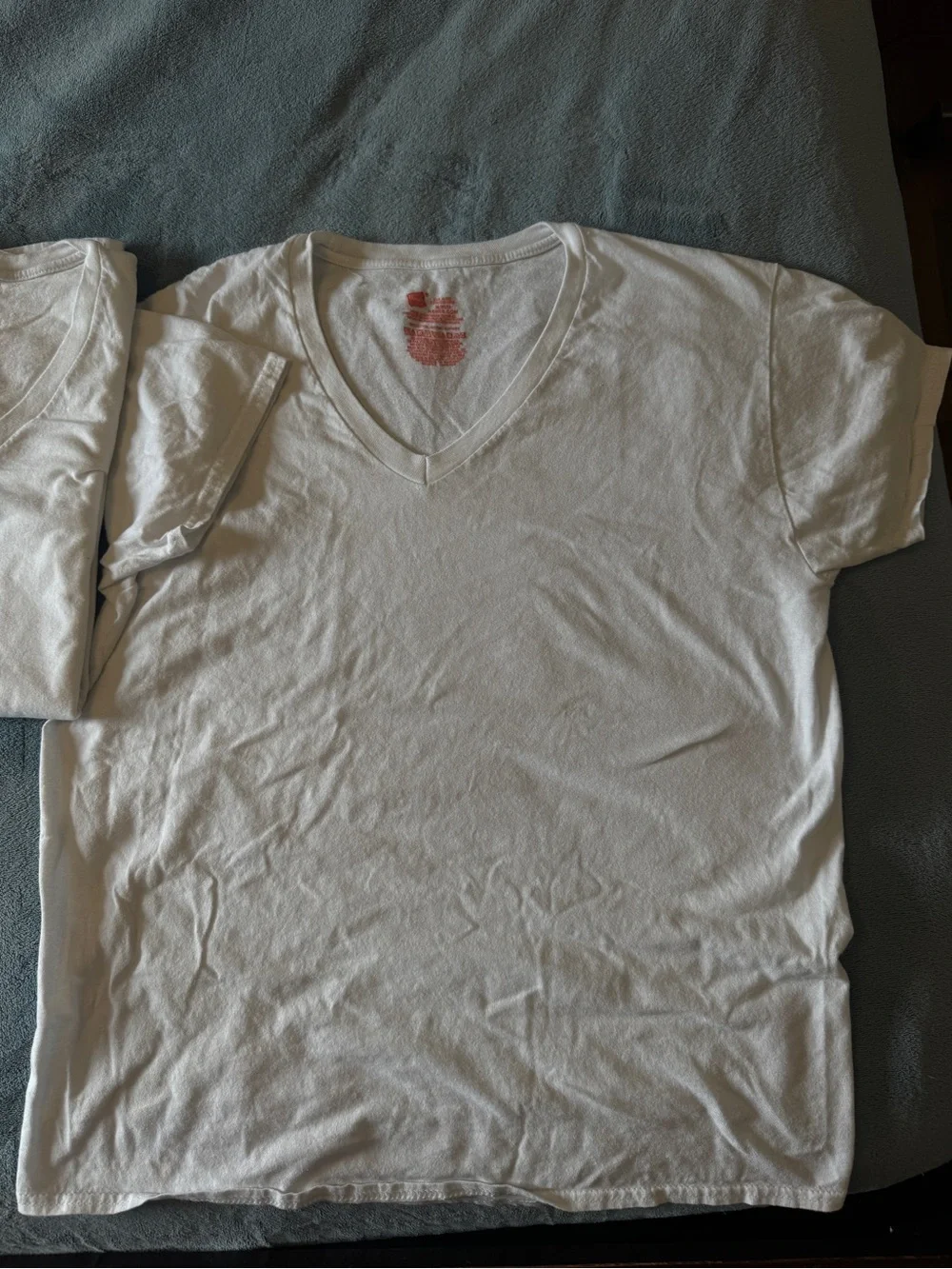NWT Lot of 6 Hanes White V-Neck T-Shirts Mens MEDIUM Undershirts Bundle